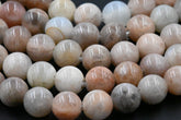 Large Hole Sunstone  6mm, 8mm, 10mm Round Beads -Full Strand